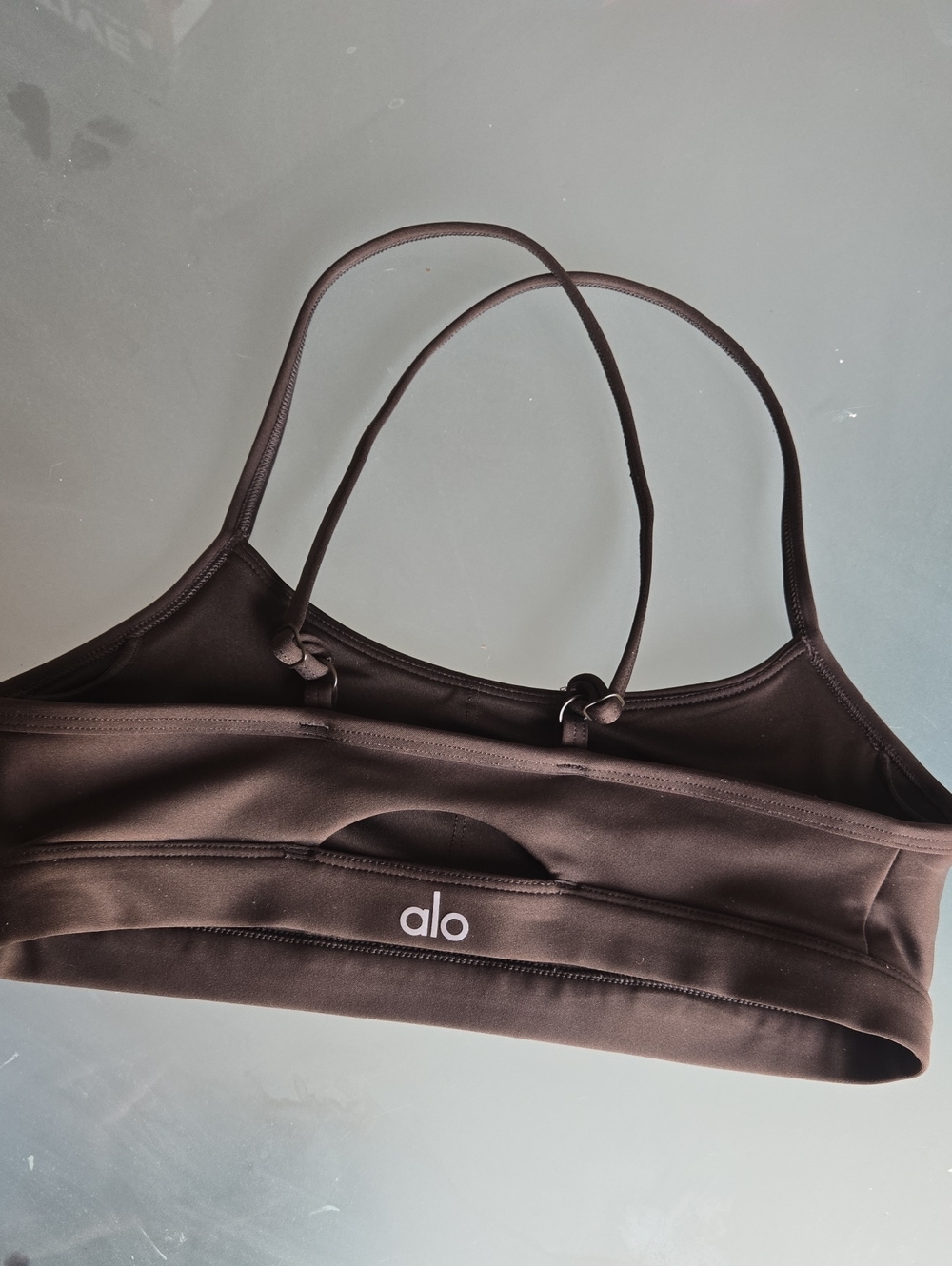 Authentic ALO Yoga Brown Espresso Strappy Sports Bra